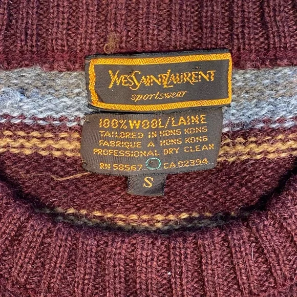 Vintage Yves Saint Laurent Men’s Wool Sweater